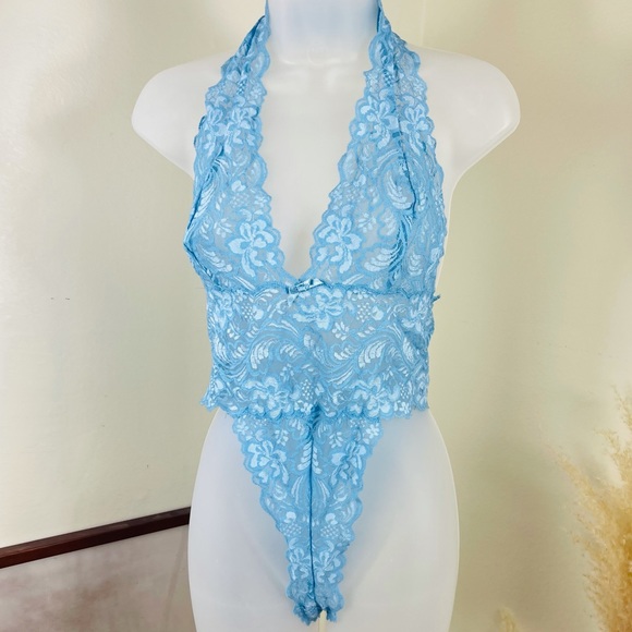 Frederick's of Hollywood Other - Vintage 90’s Fredericks Blue Lingerie Bodysuit!